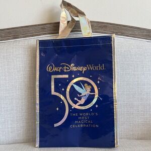 Walt Disney World 50th Anniversary Reusable Shopping Tote Bag SMALL  Holographic